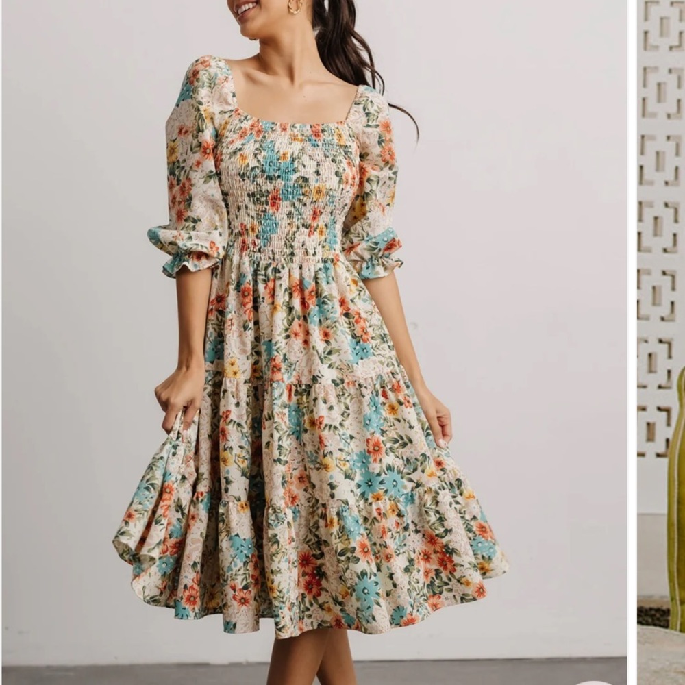NWT Baltic Born Marta Smocked Midi Dress 1XL